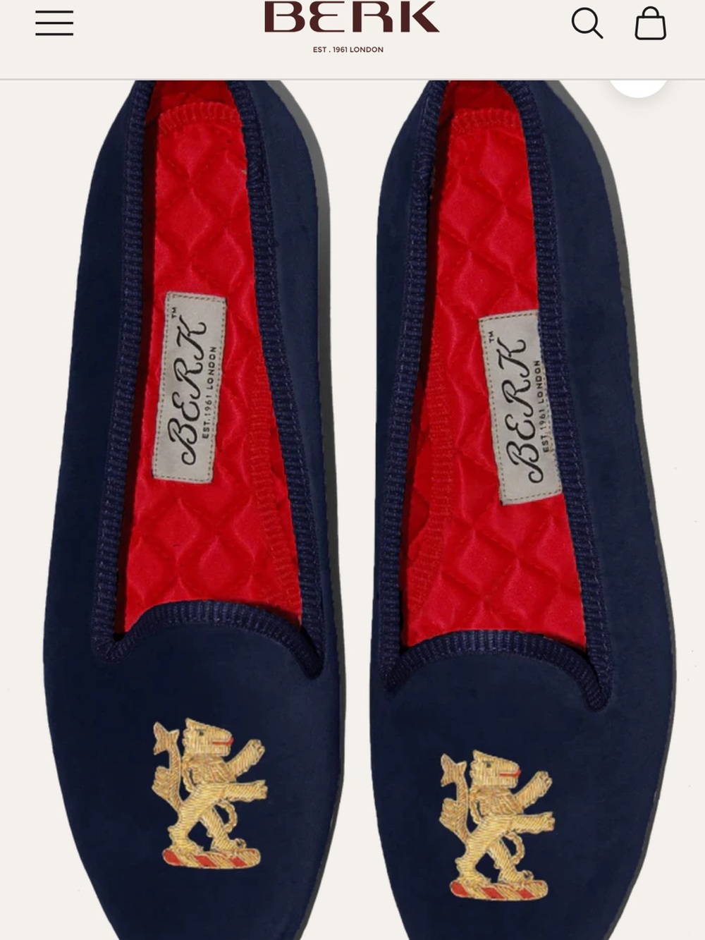 Men's Black Velvet Slip-On Loafers with Gold Crest Embroidery